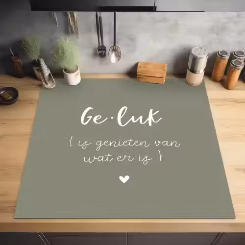 Geluk is genieten van wat er is - Quotes - Geluk definitie - Tekst - Woordenboek Inductie beschermer vinyl 3mm middel -sfeer5