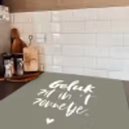 Geluk zit in 't zonnetje - Tekst - Geluk - Quotes - Zon Inductie beschermer vinyl 3mm middel -sfeer3