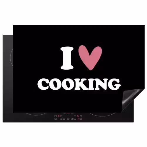 I love cooking - Koken - Hartje - Kookliefhebber - Kok - Spreuken Inductie beschermer vinyl 3mm klein -3d