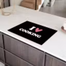 I love cooking - Koken - Hartje - Kookliefhebber - Kok - Spreuken Inductie beschermer vinyl 3mm klein -sfeer8