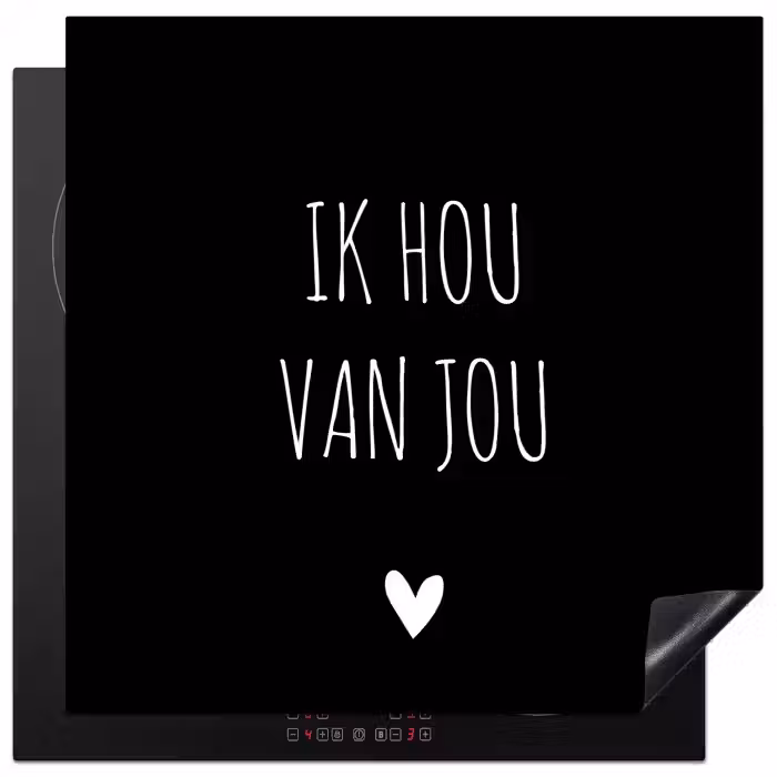 Ik hou van jou - Spreuken - Quotes Inductie beschermer vinyl 3mm middel -3d