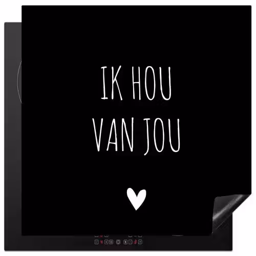Ik hou van jou - Spreuken - Quotes Inductie beschermer vinyl 3mm middel -3d