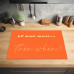If not now then when - Oranje - Geel - Levendig Inductie beschermer vinyl 3mm klein -sfeer5