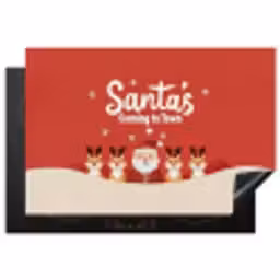 Illustratie - Kerstman - Rendieren - Rood Inductie beschermer vinyl 3mm klein -3d
