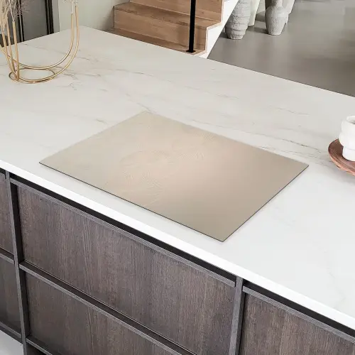 Japandi - Beige - Modern Inductie beschermer vinyl 3mm klein -sfeer8