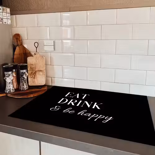 Levensvreugde in Zwart en Wit Inductie beschermer vinyl 3mm klein -sfeer3