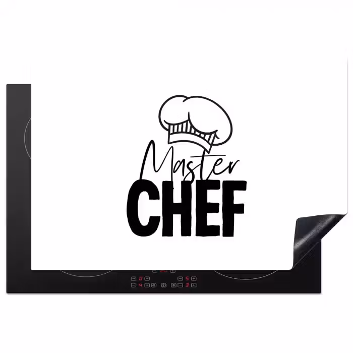 Keuken - Koken - Bakken - Chef - Master Chef - Kok - Tekst Inductie beschermer vinyl 3mm klein -3d