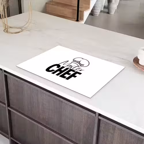 Keuken - Koken - Bakken - Chef - Master Chef - Kok - Tekst Inductie beschermer vinyl 3mm klein -sfeer8