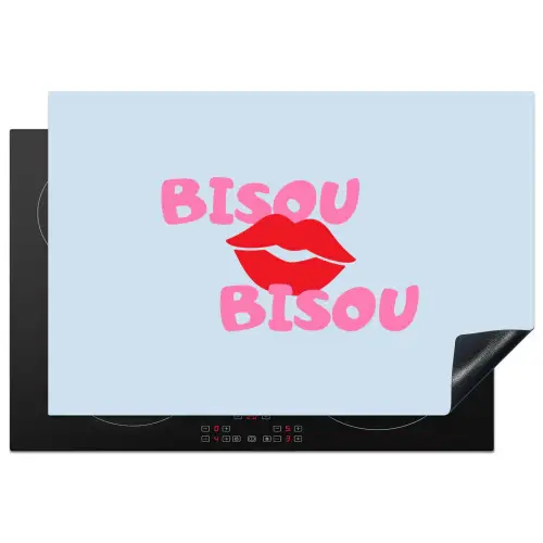 Lippen - Bisou - Blauw Inductie beschermer vinyl 3mm klein -3d