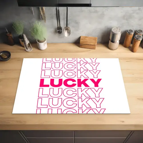 Lucky - Roze - Patroon Inductie beschermer vinyl 3mm klein -sfeer5