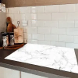 Marmer - Wit - Grijs - Luxe - Marmerlook - Structuur Inductie beschermer vinyl 3mm klein -sfeer3