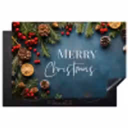 Merry Christmas - Blauw - Kerst - Winter Inductie beschermer vinyl 3mm klein -3d