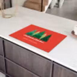 Minimalistisch - Kerstbomen - Rood - Sneeuw Inductie beschermer vinyl 3mm klein -sfeer8