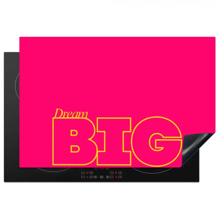 Minimalistisch - Roze - Dream big - Grafisch Inductie beschermer vinyl 3mm klein -3d