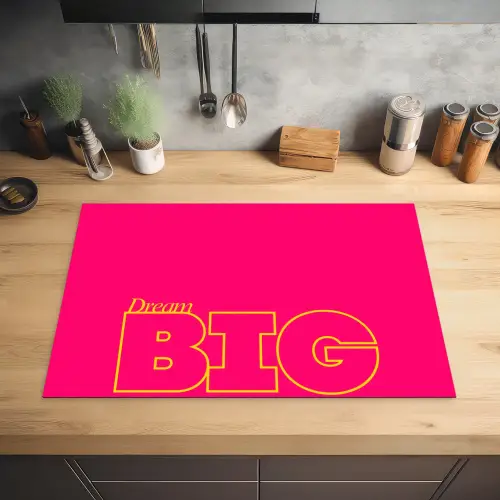 Minimalistisch - Roze - Dream big - Grafisch Inductie beschermer vinyl 3mm klein -sfeer5