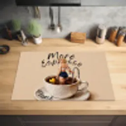 More espresso - Koffie - Eend Inductie beschermer vinyl 3mm klein -sfeer5