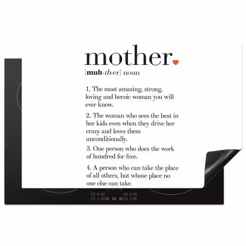 Moeder definitie - Quotes - Mother - Spreuken Inductie beschermer vinyl 3mm klein -3d