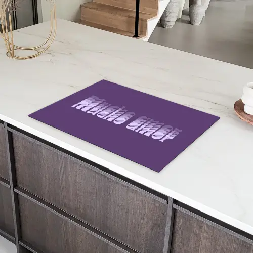 Mucho amor - Paars - Grafisch Inductie beschermer vinyl 3mm klein -sfeer8