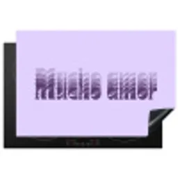 Mucho amor - Paars - Gelaagde letters Inductie beschermer vinyl 3mm klein -3d