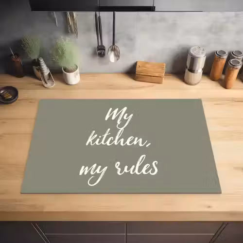 My kitchen, my rules - Spreuken - Quotes Inductie beschermer vinyl 3mm klein -sfeer5