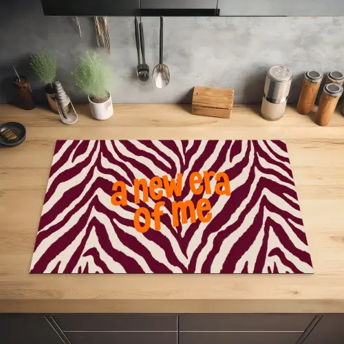 New era - Bordeaux - Zebraprint Inductie beschermer vinyl 3mm klein -sfeer5