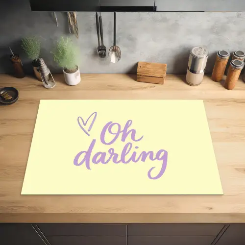 Oh darling - Geel - Hart Inductie beschermer vinyl 3mm klein -sfeer5