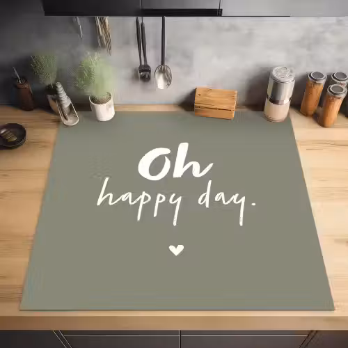 Oh happy day - Quotes - Tekst - Zomer Inductie beschermer vinyl 3mm middel -sfeer5