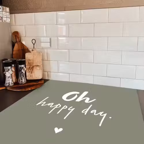 Oh happy day - Quotes - Tekst - Zomer Inductie beschermer vinyl 3mm middel -sfeer3