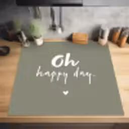 Oh happy day - Quotes - Tekst - Zomer Inductie beschermer vinyl 3mm middel -sfeer5