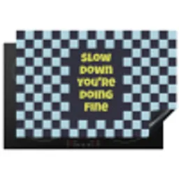 Patroon - Geblok - Blauw - Slow down you're doing fine Inductie beschermer vinyl 3mm klein -3d