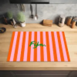 Patroon - Oranje - Fijn - Strepen Inductie beschermer vinyl 3mm klein -sfeer5