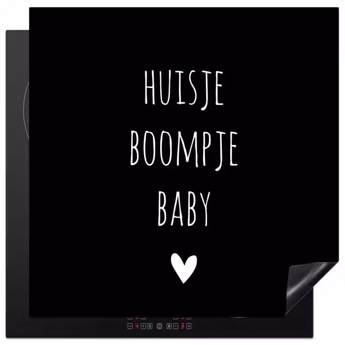 Spreuken - Huisje boompje baby - Quotes Inductie beschermer vinyl 3mm middel -3d