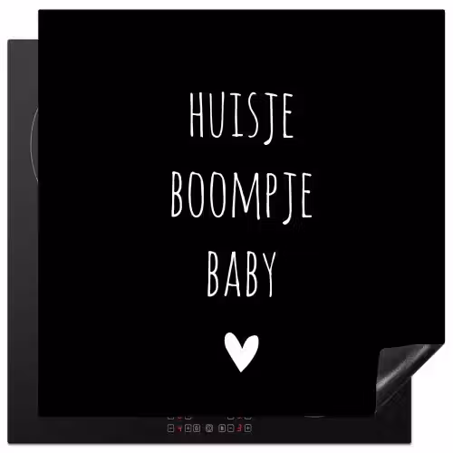 Spreuken - Huisje boompje baby - Quotes Inductie beschermer vinyl 3mm middel -3d