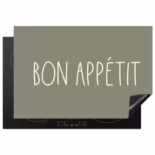 Spreuken - Bon appétit - Quotes - Eet smakelijk - Eten Inductie beschermer vinyl 3mm klein -3d