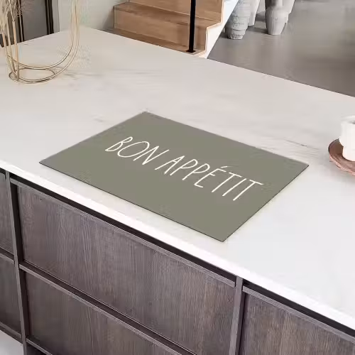 Spreuken - Bon appétit - Quotes - Eet smakelijk - Eten Inductie beschermer vinyl 3mm klein -sfeer8