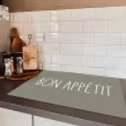 Spreuken - Bon appétit - Quotes - Eet smakelijk - Eten Inductie beschermer vinyl 3mm klein -sfeer3
