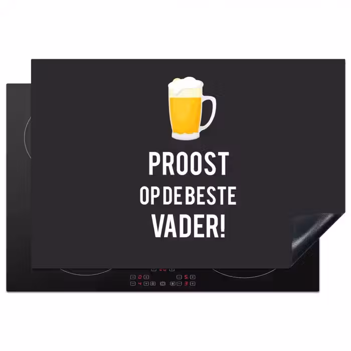 Spreuken - Proost op de beste vader - Quotes - Papa Inductie beschermer vinyl 3mm klein -3d