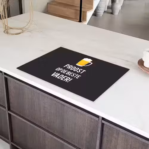 Spreuken - Proost op de beste vader - Quotes - Papa Inductie beschermer vinyl 3mm klein -sfeer8