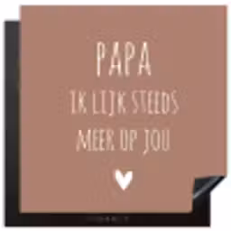 Spreuken - Papa ik lijk steeds meer op jou - Quotes - Papa - Stef Bos Inductie beschermer vinyl 3mm middel -3d