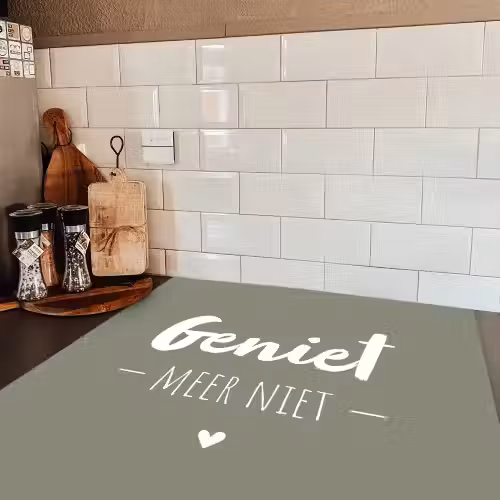 Spreuken - Geniet meer niet - Zomer - Tekst - Genieten Inductie beschermer vinyl 3mm middel -sfeer3