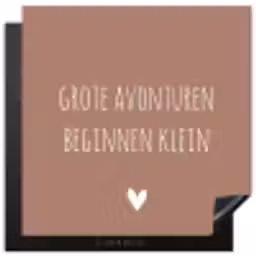 Spreuken - Grote avonturen beginnen klein - Quotes Inductie beschermer vinyl 3mm middel -3d