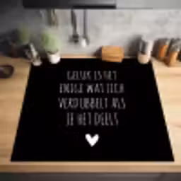 Spreuken - Geluk is het enige wat zich verdubbelt - Quotes Inductie beschermer vinyl 3mm middel -sfeer5