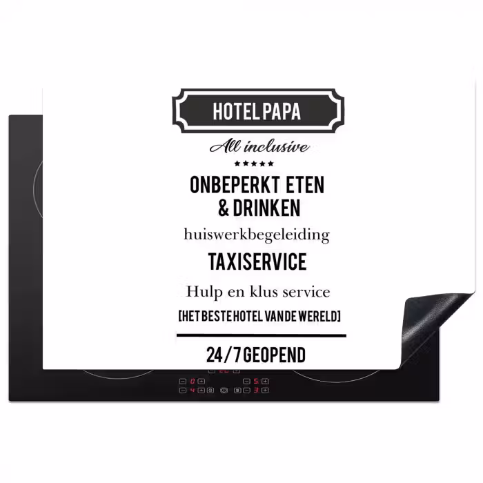Spreuken - Hotel papa - Quotes - Vader Inductie beschermer vinyl 3mm klein -3d