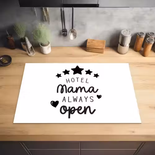 Spreuken - Hotel mama always open - Mama - Quotes Inductie beschermer vinyl 3mm klein -sfeer5