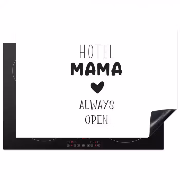 Spreuken - Hotel mama always open - Quotes - Mama Inductie beschermer vinyl 3mm klein -3d