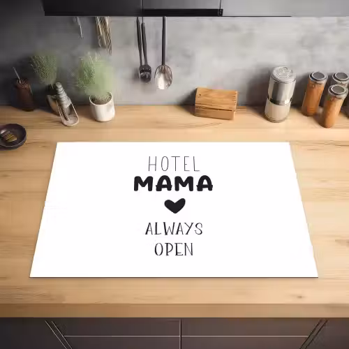 Spreuken - Hotel mama always open - Quotes - Mama Inductie beschermer vinyl 3mm klein -sfeer5