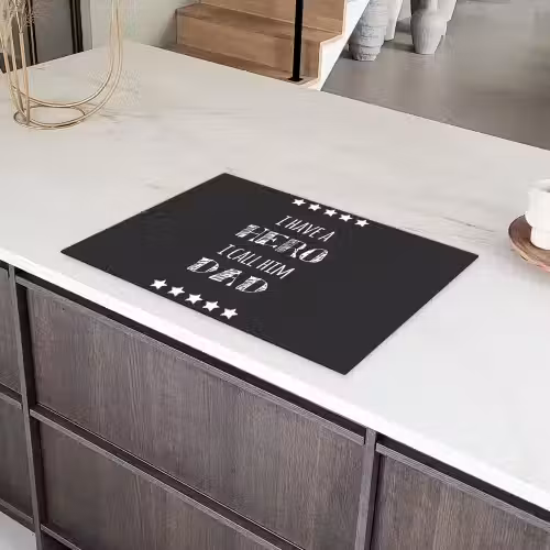 Spreuken - I have a hero I call him dad - Quotes - Vader Inductie beschermer vinyl 3mm klein -sfeer8