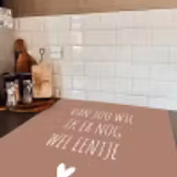 Spreuken - Van jou wil ik er nog wel eentje - Quotes Inductie beschermer vinyl 3mm middel -sfeer3