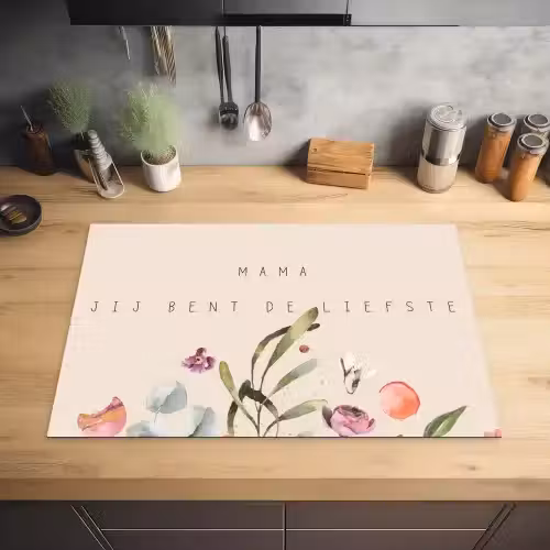 Spreuken - Mama jij bent de liefste - Quotes - Moeder Inductie beschermer vinyl 3mm klein -sfeer5