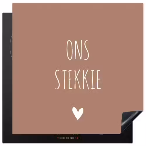 Spreuken - Ons stekkie - Quotes Inductie beschermer vinyl 3mm middel -3d